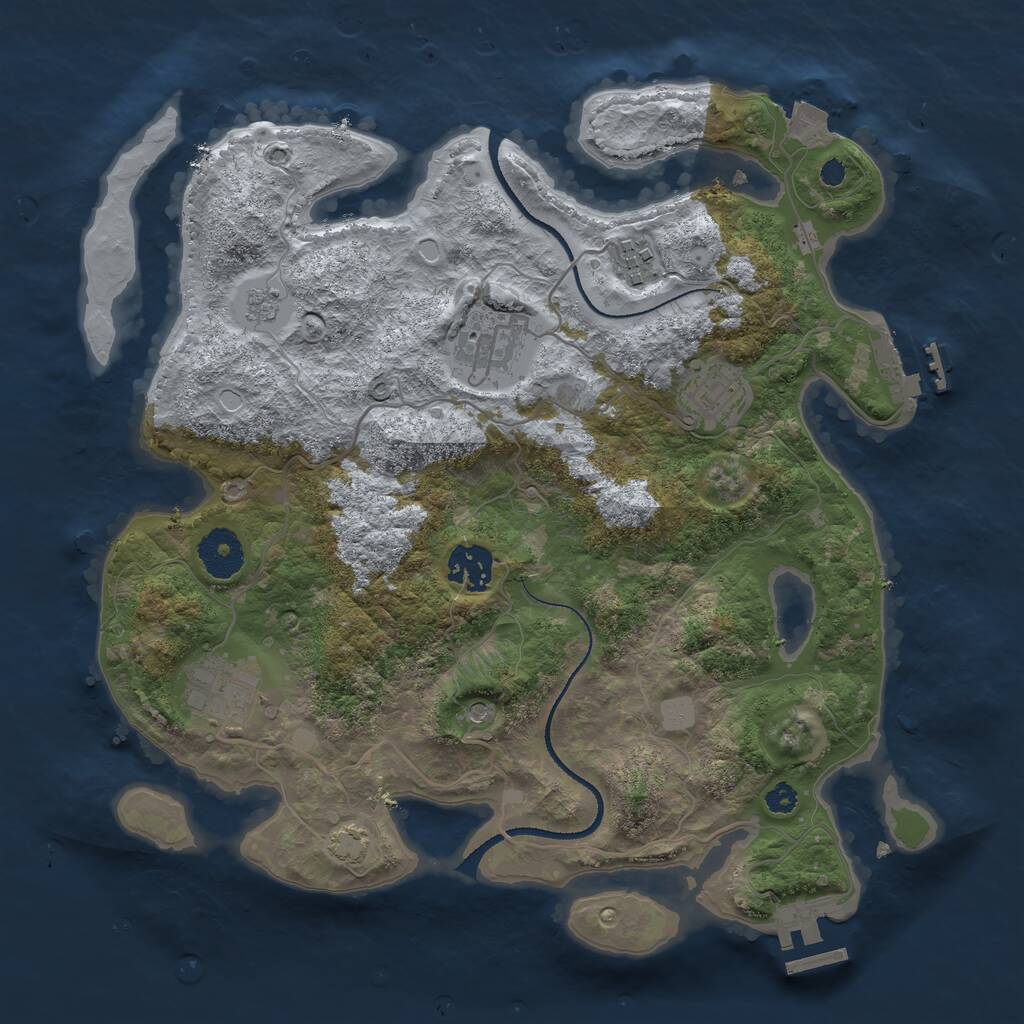 Rust Map: Procedural Map, Size: 3300, Seed: 336778271, 11 Monuments
