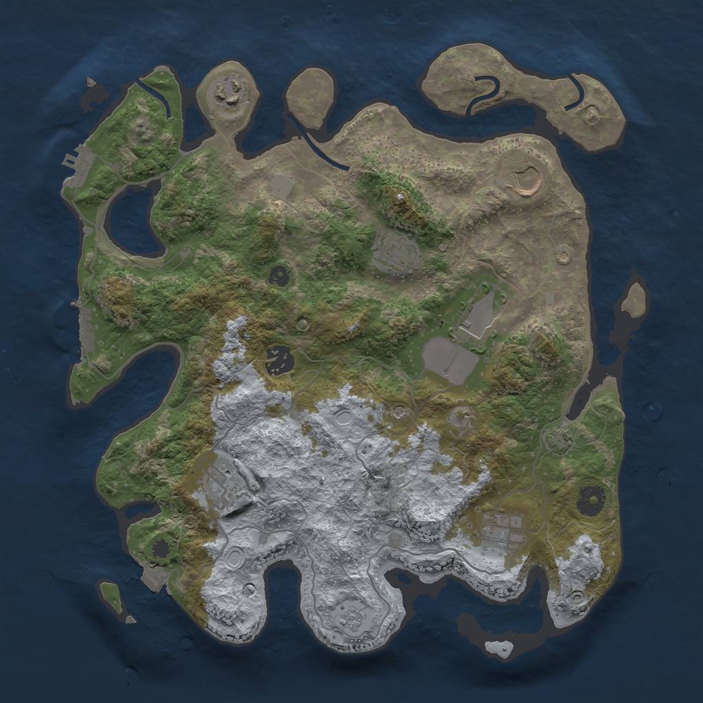 Rust Map: Procedural Map, Size: 3500, Seed: 14526, 15 Monuments