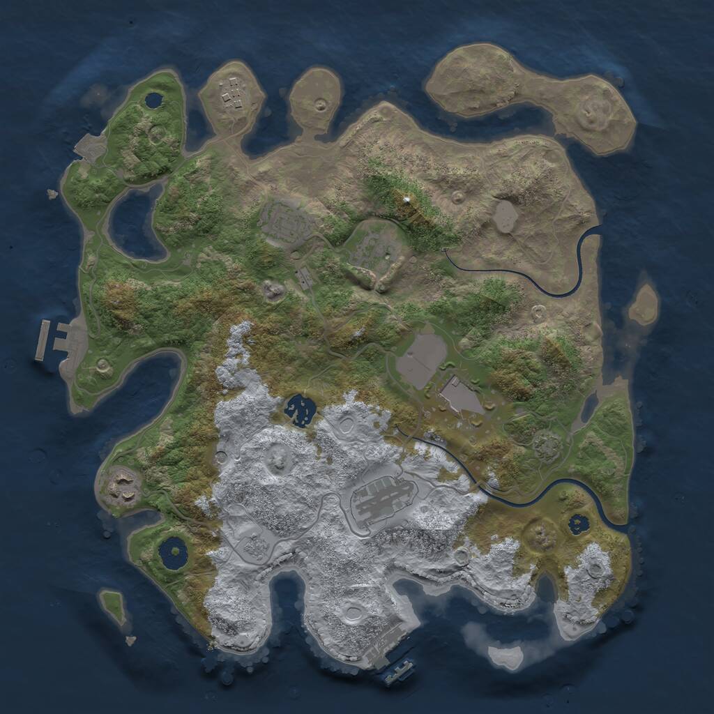 Rust Map: Procedural Map, Size: 3500, Seed: 14526, 13 Monuments