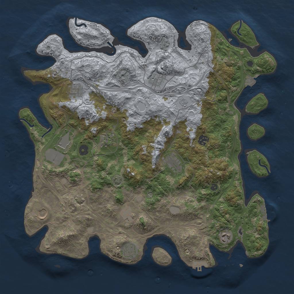 Rust Map: Procedural Map, Size: 4250, Seed: 1833685126, 19 Monuments