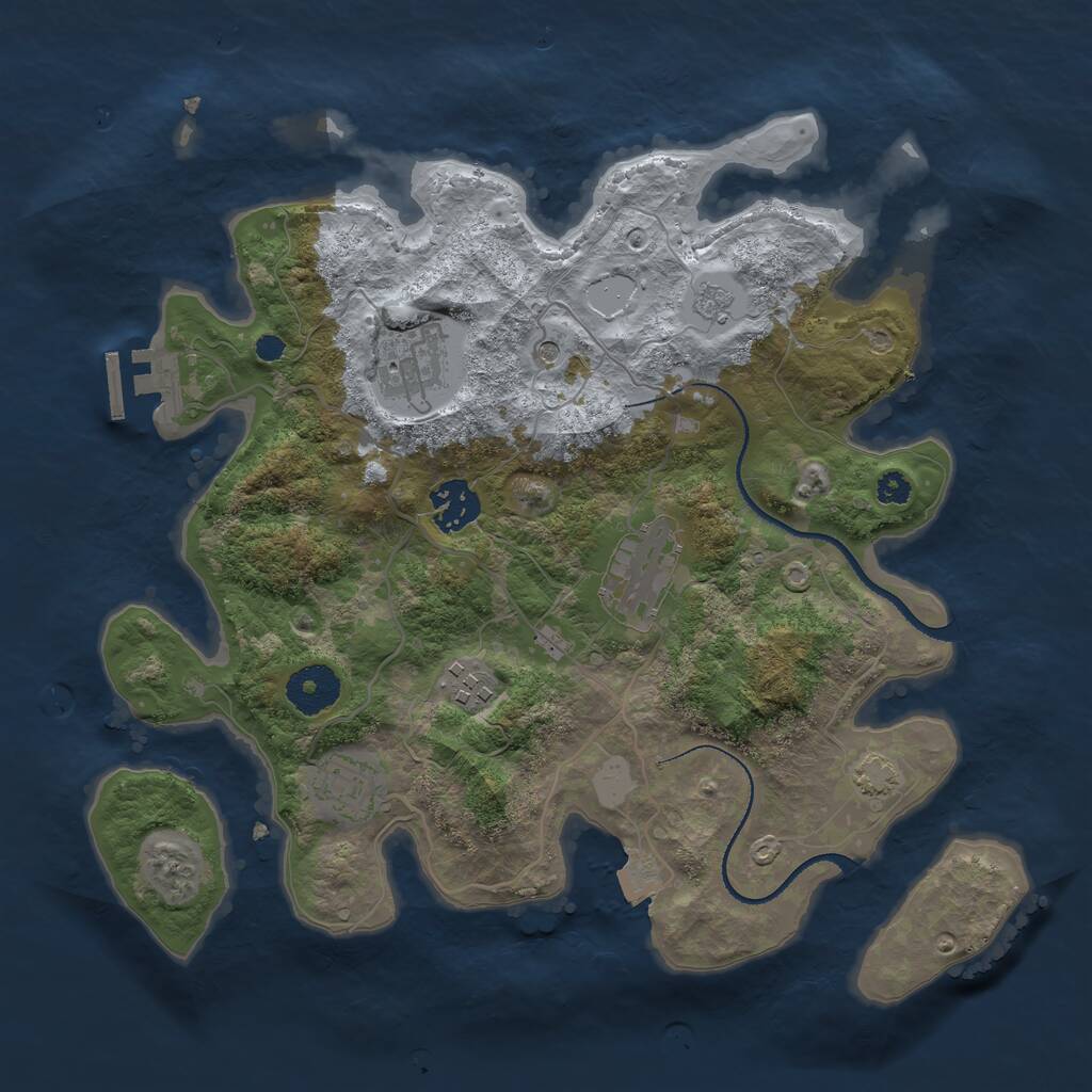 Rust Map: Procedural Map, Size: 3250, Seed: 237811, 10 Monuments