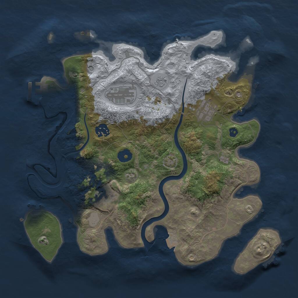 Rust Map: Procedural Map, Size: 3250, Seed: 237811, 9 Monuments