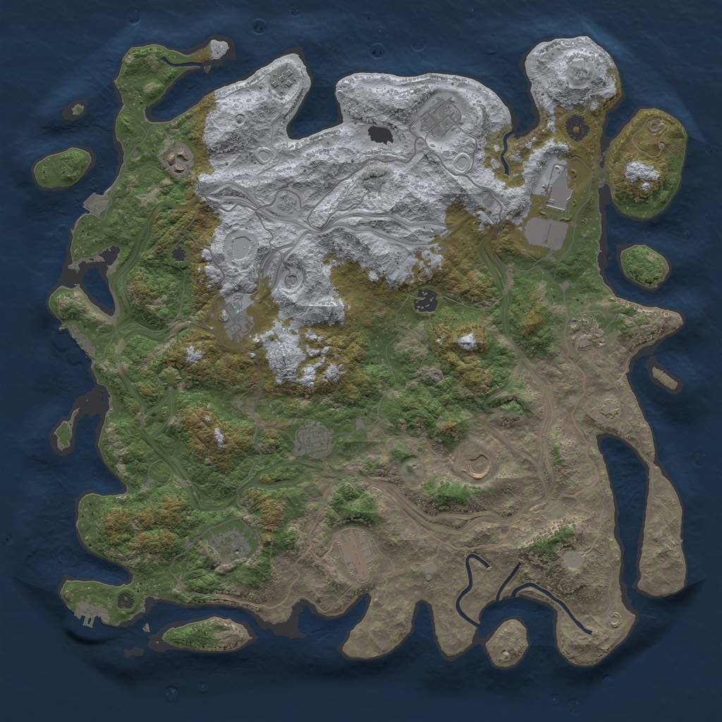 Rust Map: Procedural Map, Size: 4500, Seed: 19672207, 19 Monuments