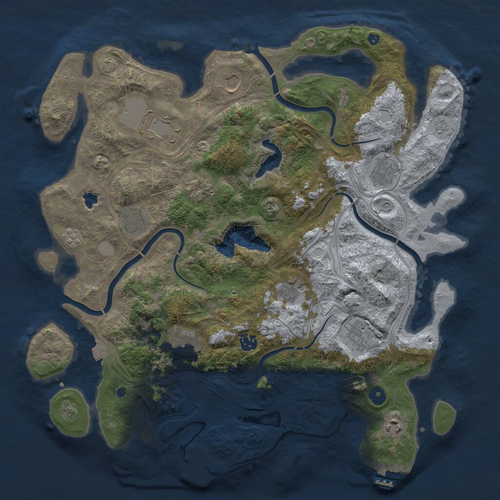 Rust Map: Procedural Map, Size: 4250, Seed: 129941, 17 Monuments