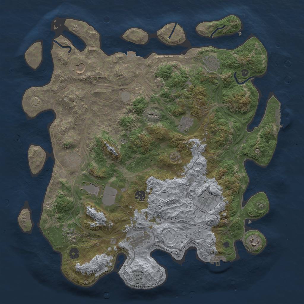 Rust Map: Procedural Map, Size: 4250, Seed: 718268898, 19 Monuments