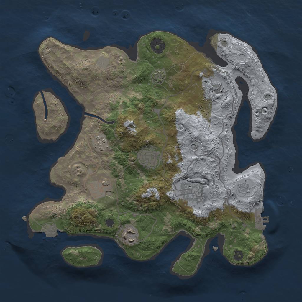 Rust Map: Procedural Map, Size: 3000, Seed: 32763, 13 Monuments