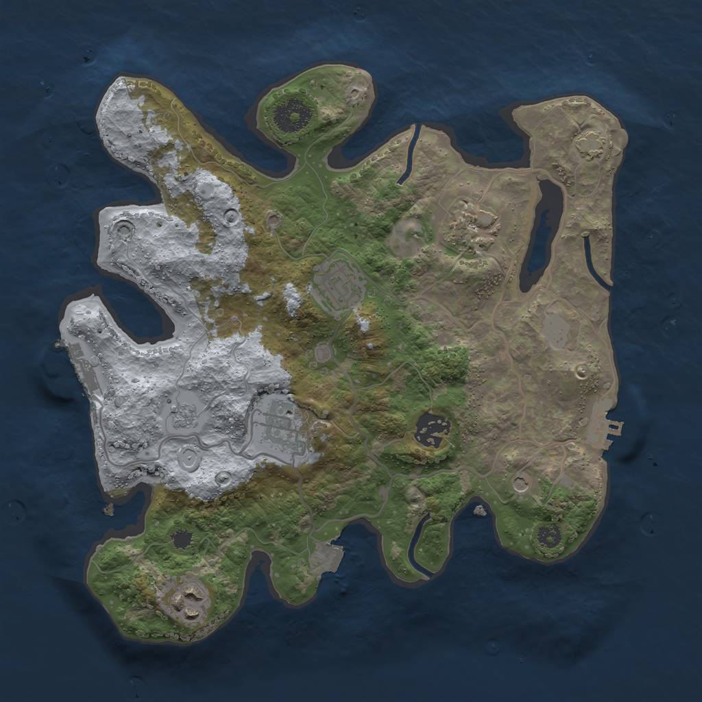 Rust Map: Procedural Map, Size: 3000, Seed: 1602917927, 13 Monuments