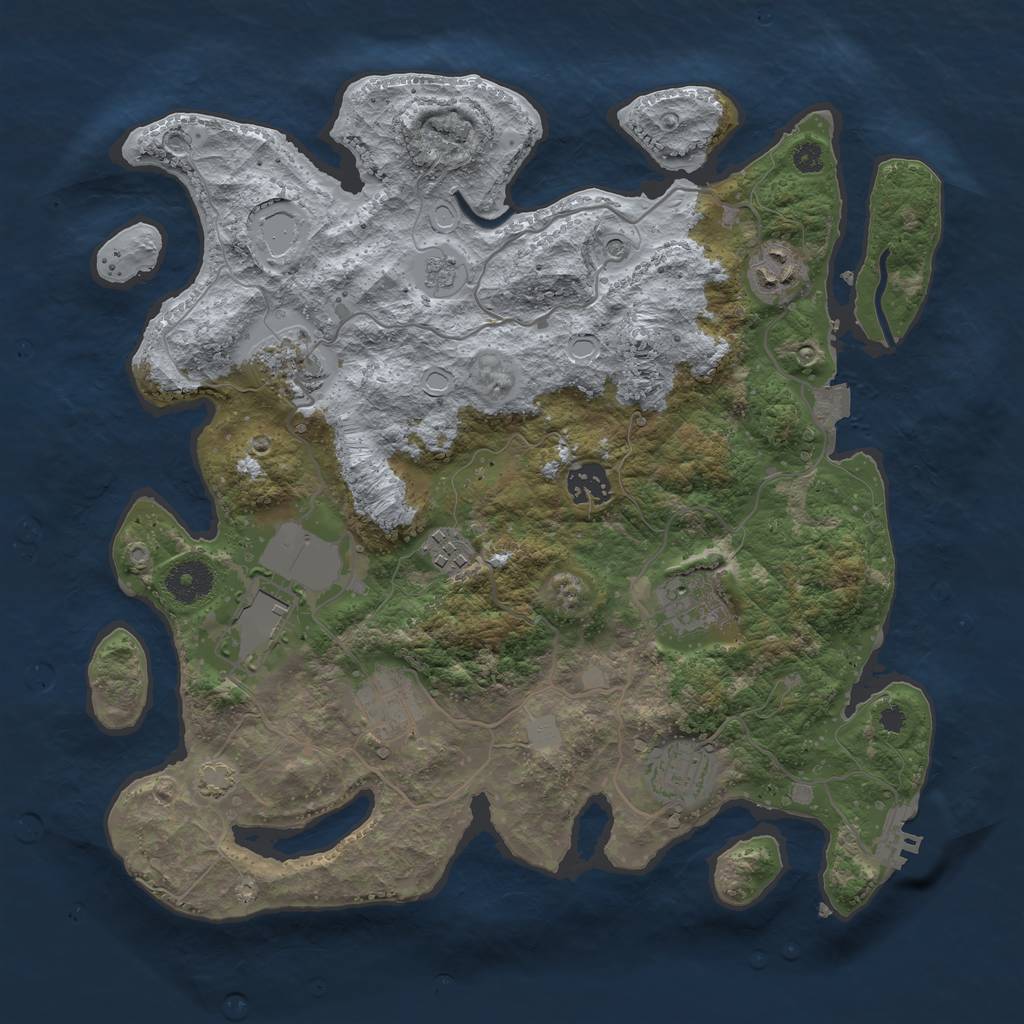 Rust Map: Procedural Map, Size: 3500, Seed: 17430742, 15 Monuments