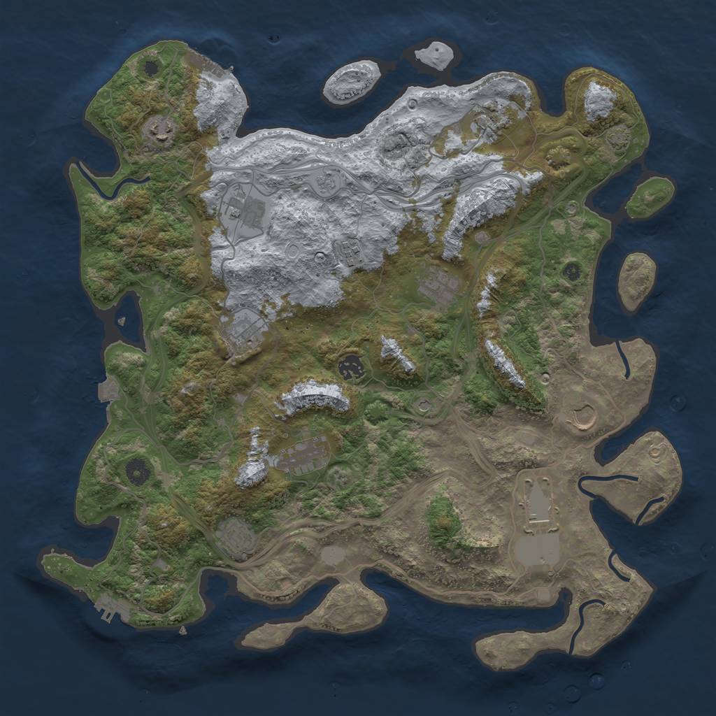 Rust Map: Procedural Map, Size: 4250, Seed: 1054014208, 19 Monuments