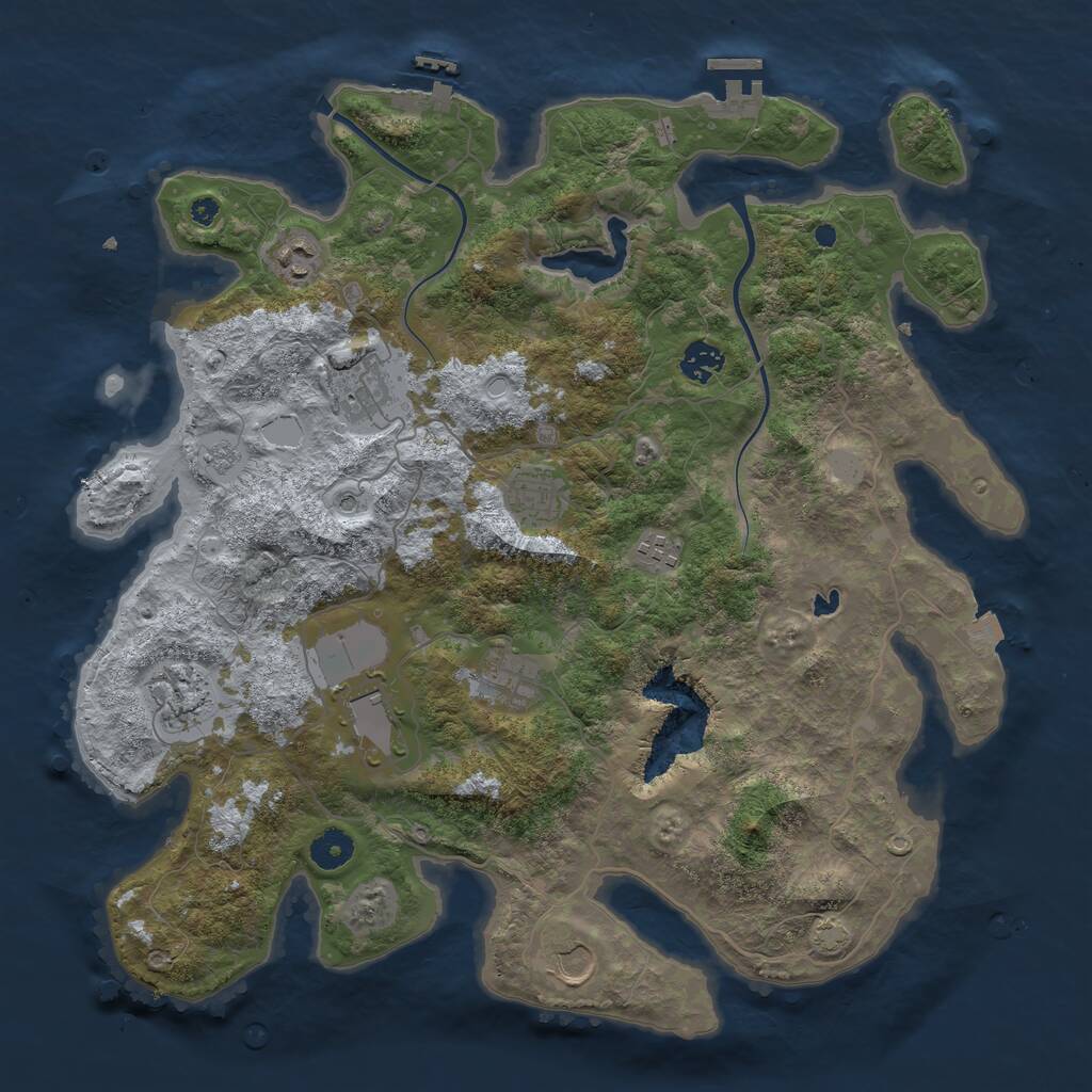 Rust Map: Procedural Map, Size: 4000, Seed: 614701360, 15 Monuments