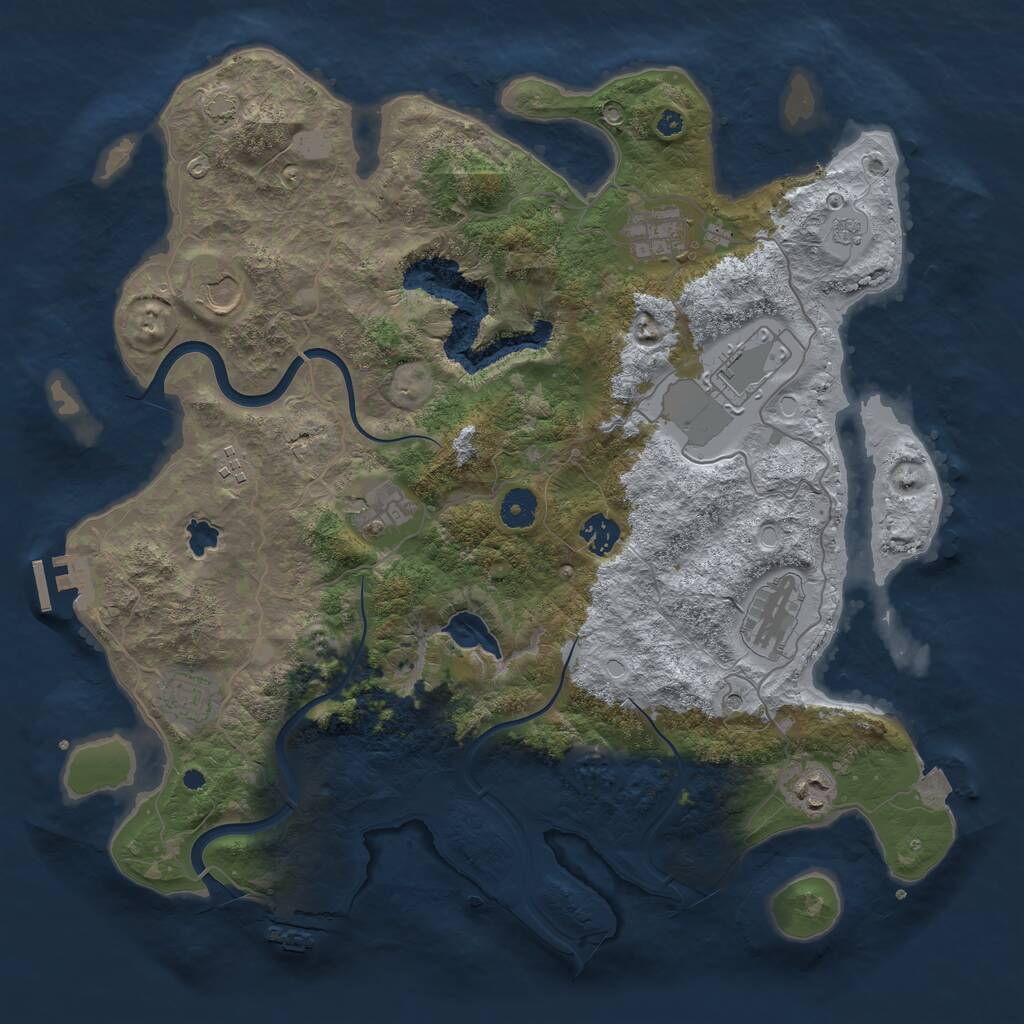 Rust Map: Procedural Map, Size: 4000, Seed: 176848171, 15 Monuments