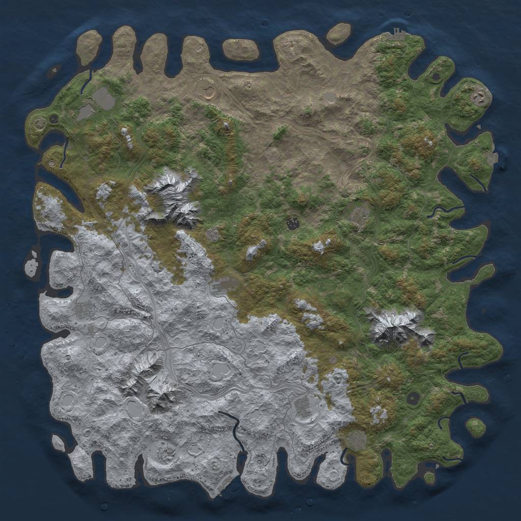 Rust Map: Procedural Map, Size: 6000, Seed: 14062024, 19 Monuments