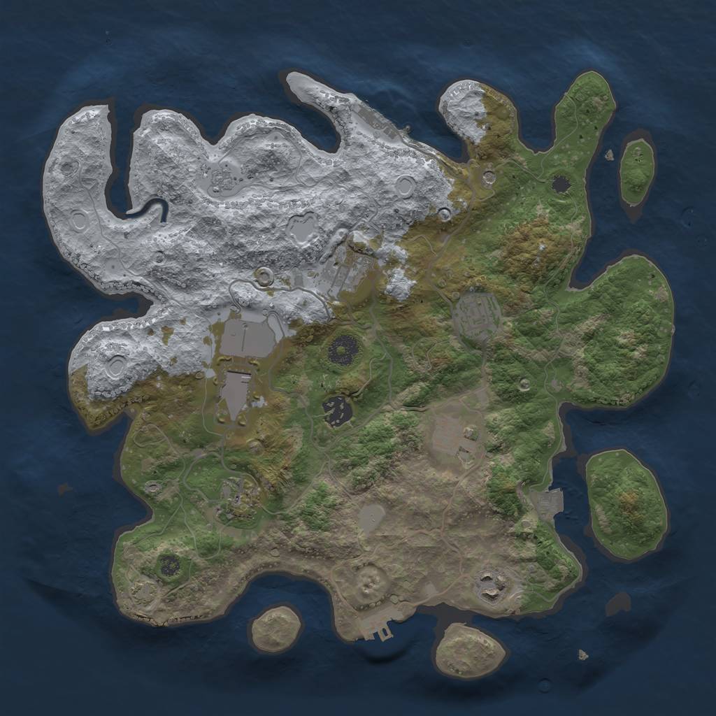 Rust Map: Procedural Map, Size: 3500, Seed: 41965989, 15 Monuments