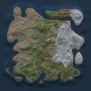 Thumbnail Rust Map: Procedural Map, Size: 3500, Seed: 1057169447, 16 Monuments