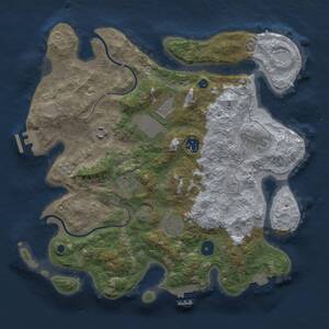 Thumbnail Rust Map: Procedural Map, Size: 3500, Seed: 1057169447, 13 Monuments
