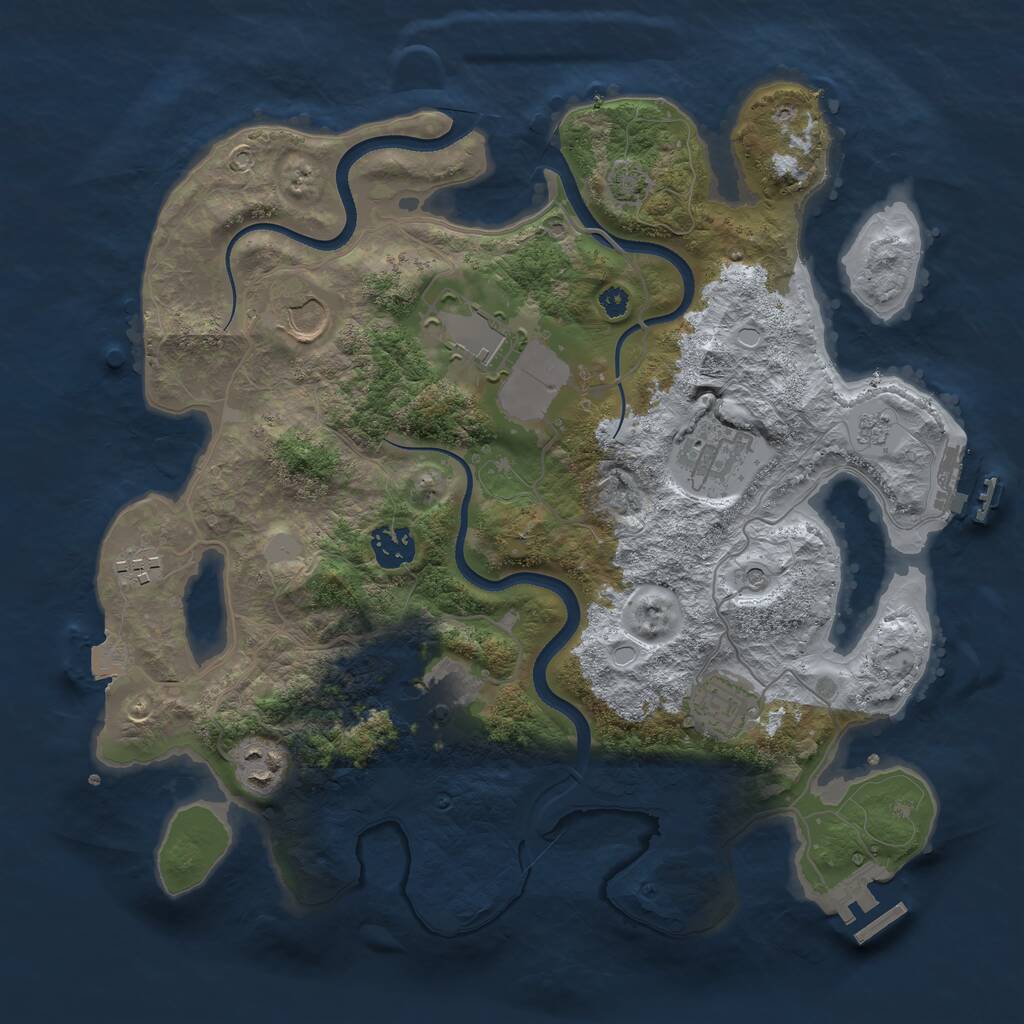 Rust Map: Procedural Map, Size: 3500, Seed: 817758576, 14 Monuments