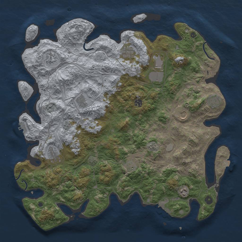 Rust Map: Procedural Map, Size: 4500, Seed: 653083569, 19 Monuments