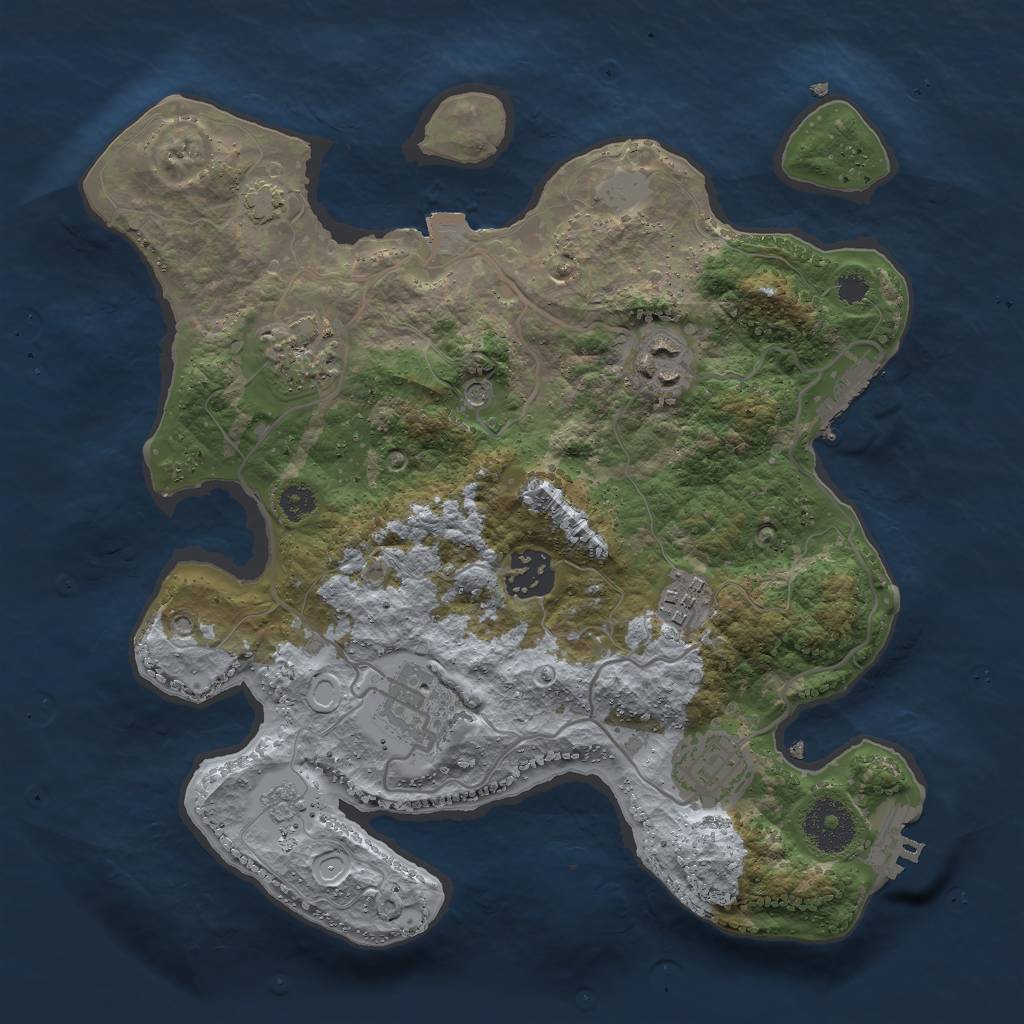 Rust Map: Procedural Map, Size: 3000, Seed: 250123463, 14 Monuments