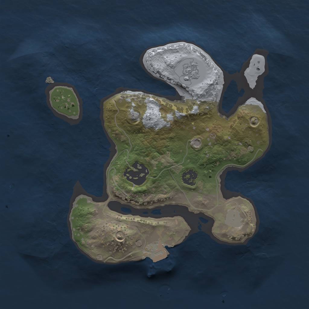 Rust Map: Procedural Map, Size: 2000, Seed: 719264339, 5 Monuments