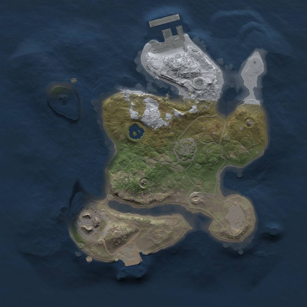 Rust Map: Procedural Map, Size: 2000, Seed: 719264339, 4 Monuments