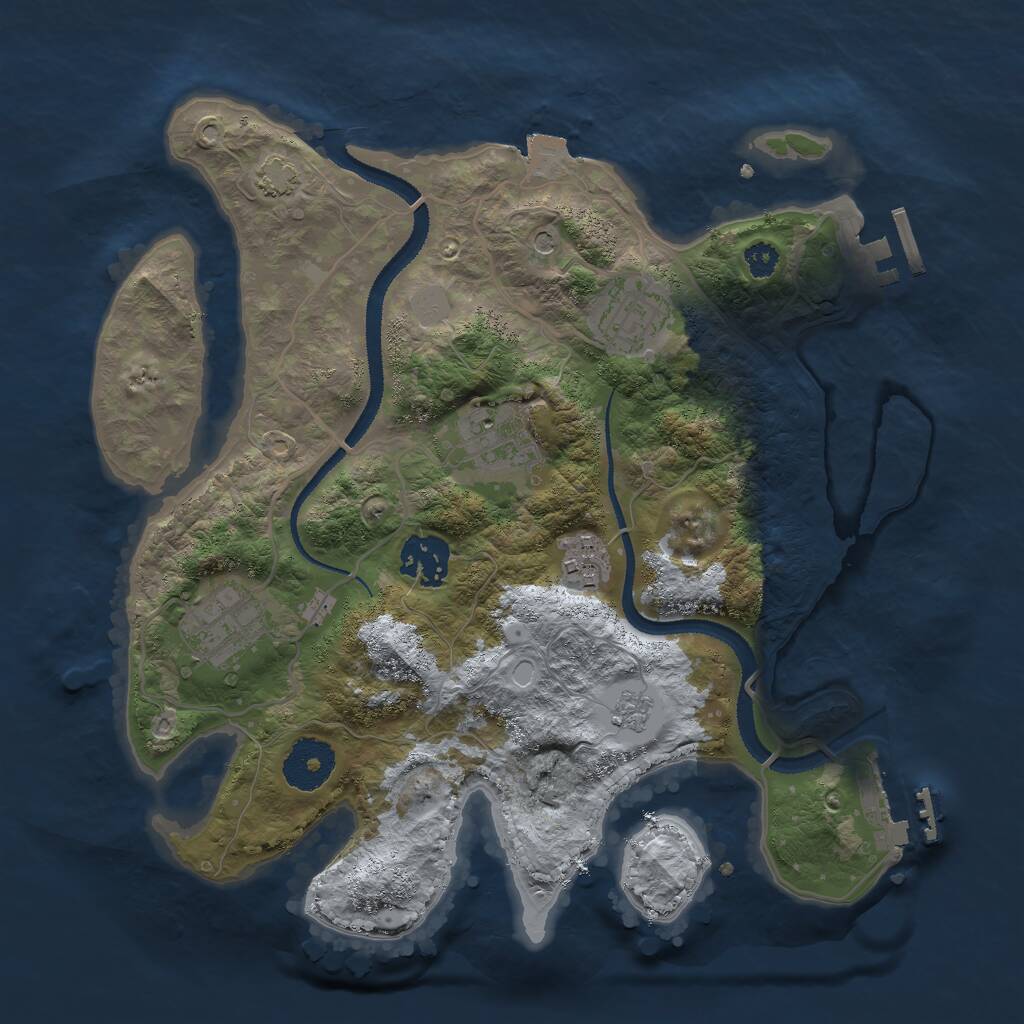 Rust Map: Procedural Map, Size: 3000, Seed: 2004338948, 11 Monuments