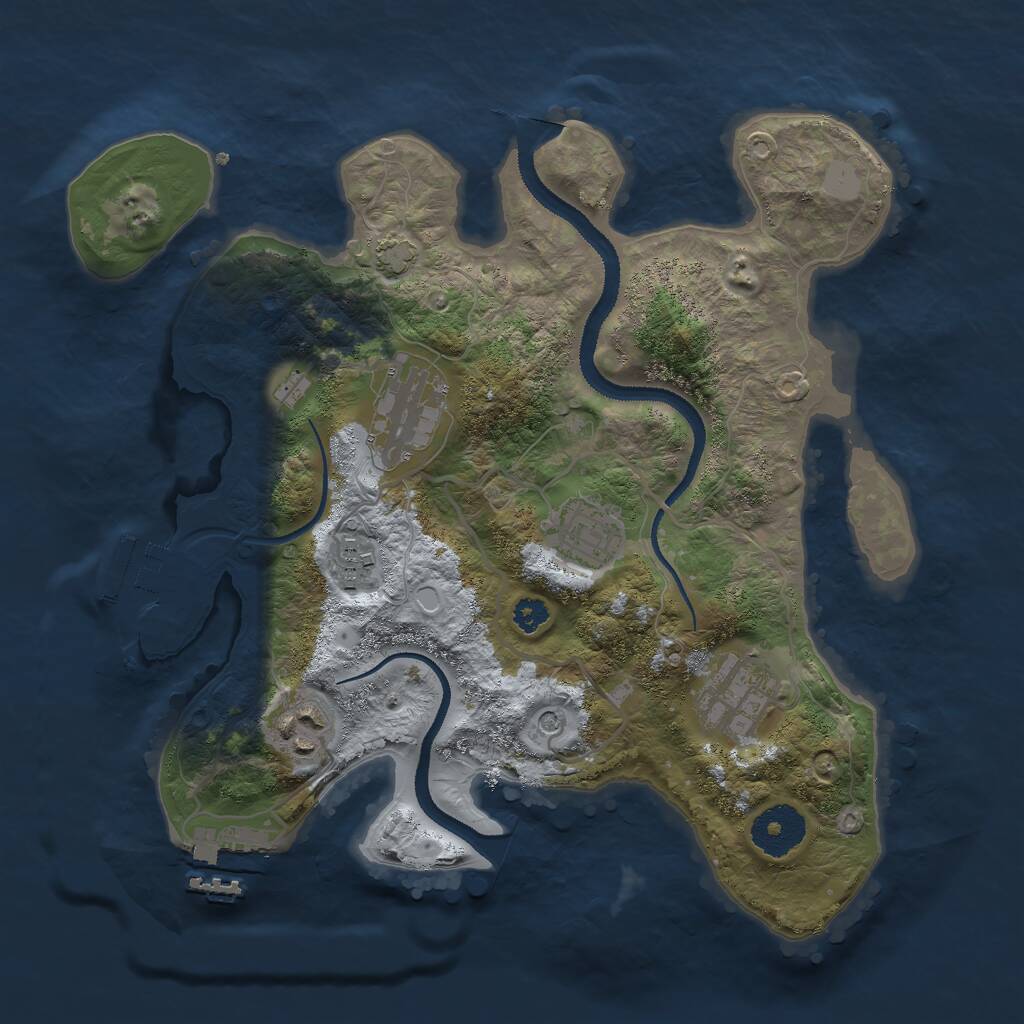 Rust Map: Procedural Map, Size: 3000, Seed: 969161803, 10 Monuments