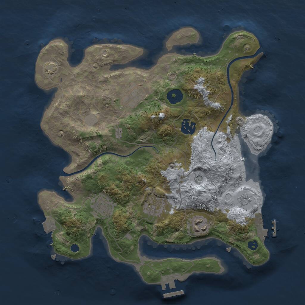 Rust Map: Procedural Map, Size: 3000, Seed: 22886, 11 Monuments