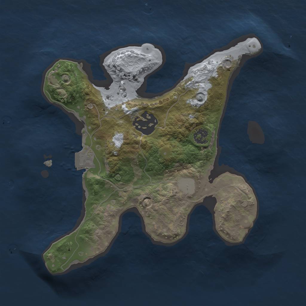 Rust Map: Procedural Map, Size: 2000, Seed: 1178291925, 4 Monuments