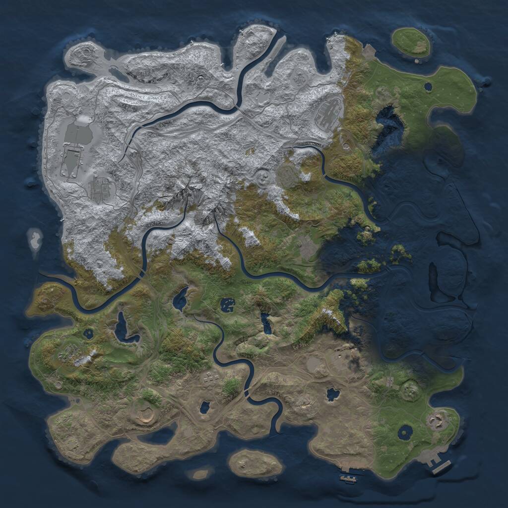 Rust Map: Procedural Map, Size: 5000, Seed: 7875, 17 Monuments