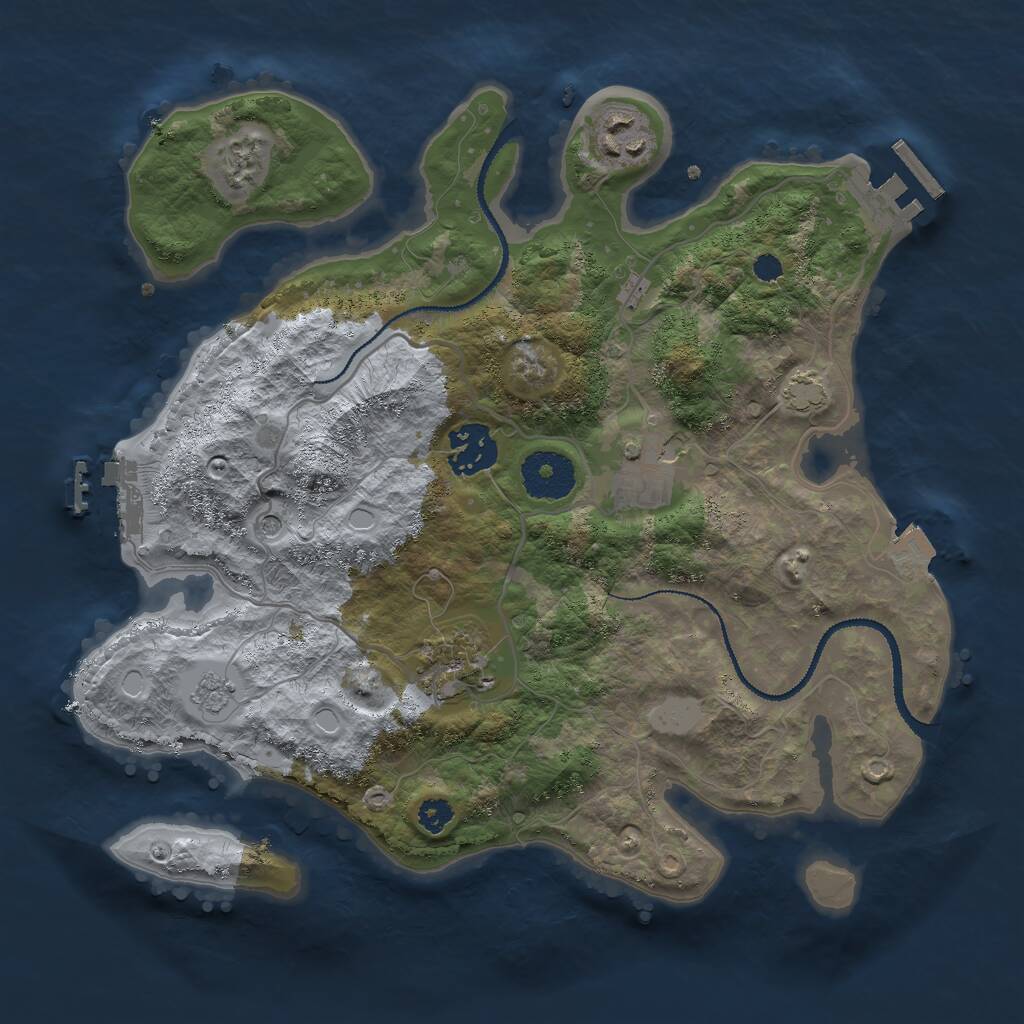 Rust Map: Procedural Map, Size: 3000, Seed: 1935559983, 10 Monuments