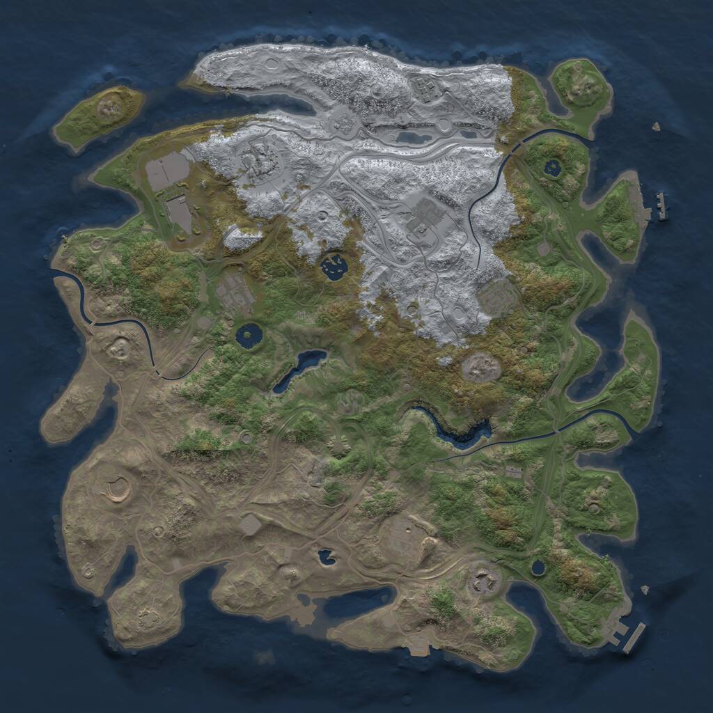 Rust Map: Procedural Map, Size: 4250, Seed: 733529965, 16 Monuments