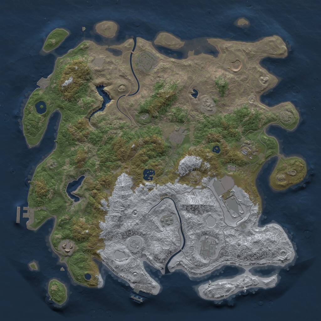 Rust Map: Procedural Map, Size: 4000, Seed: 399528092, 15 Monuments