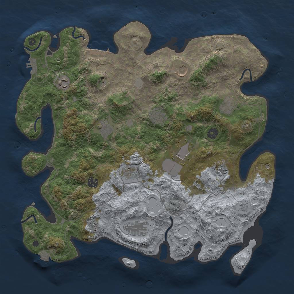 Rust Map: Procedural Map, Size: 4000, Seed: 856334792, 19 Monuments