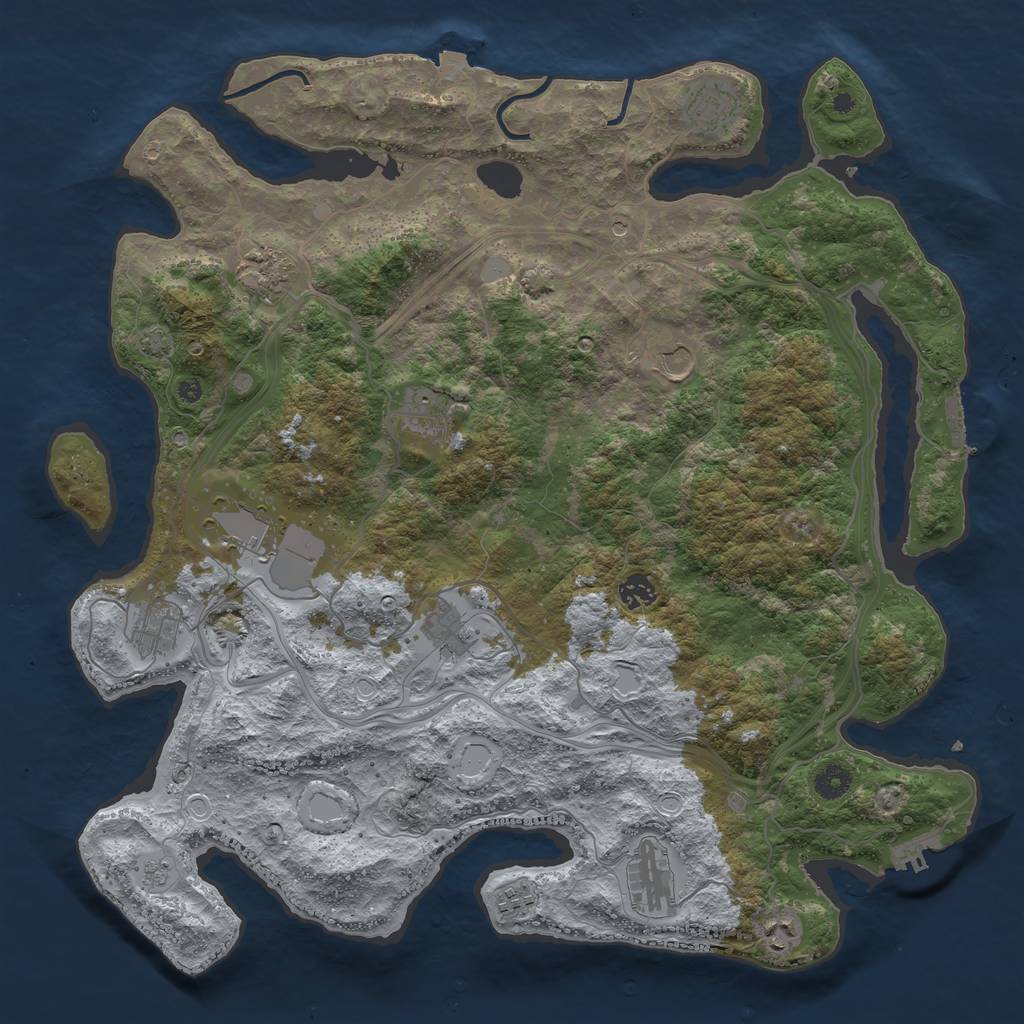 Rust Map: Procedural Map, Size: 4325, Seed: 2147483647, 19 Monuments