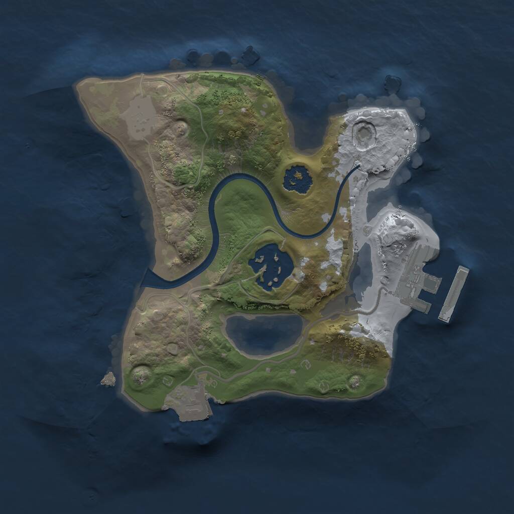 Rust Map: Procedural Map, Size: 1800, Seed: 1256357569, 3 Monuments