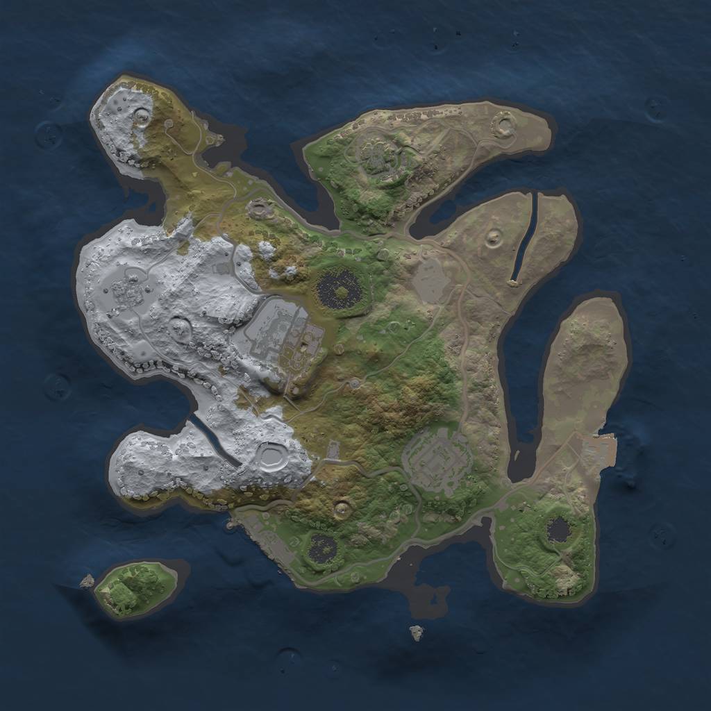 Rust Map: Procedural Map, Size: 2500, Seed: 1816142451, 8 Monuments