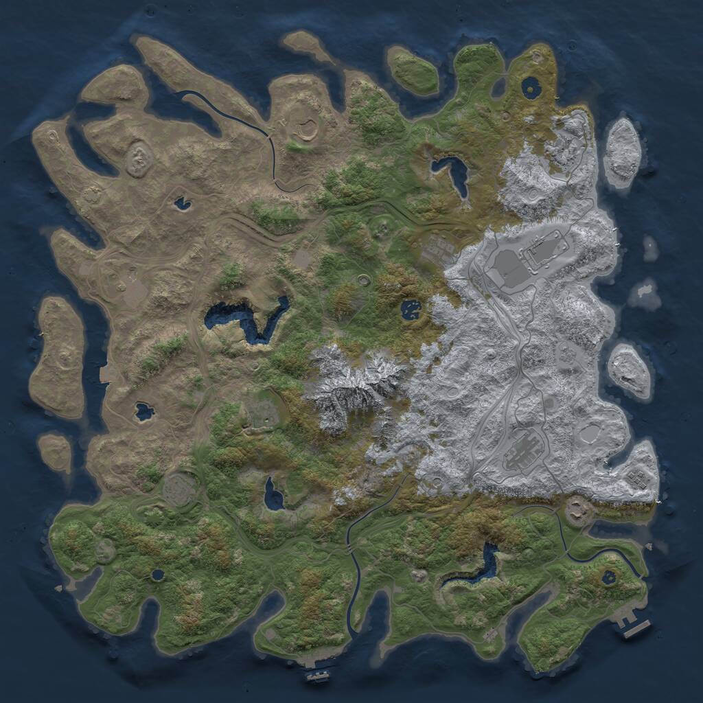 Rust Map: Procedural Map, Size: 5000, Seed: 1472405042, 17 Monuments