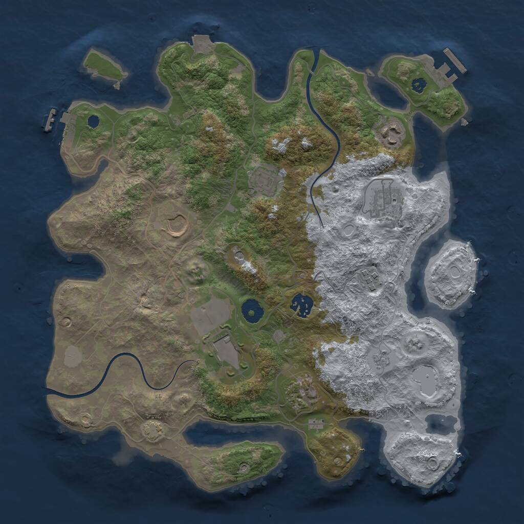 Rust Map: Procedural Map, Size: 3500, Seed: 1248915261, 14 Monuments