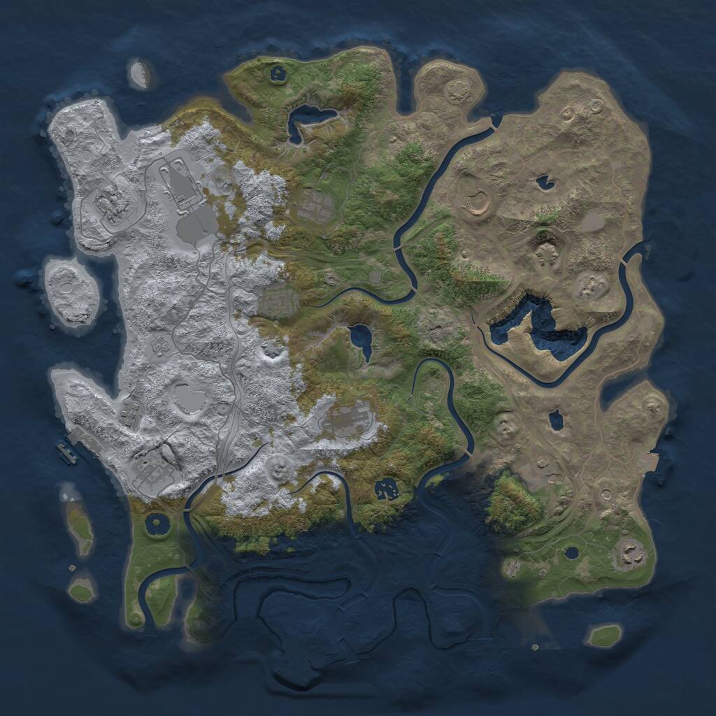 Rust Map: Procedural Map, Size: 4500, Seed: 765317, 17 Monuments