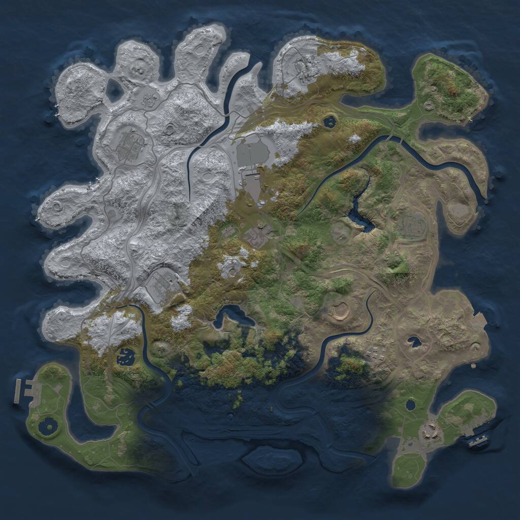 Rust Map: Procedural Map, Size: 4250, Seed: 12044, 16 Monuments