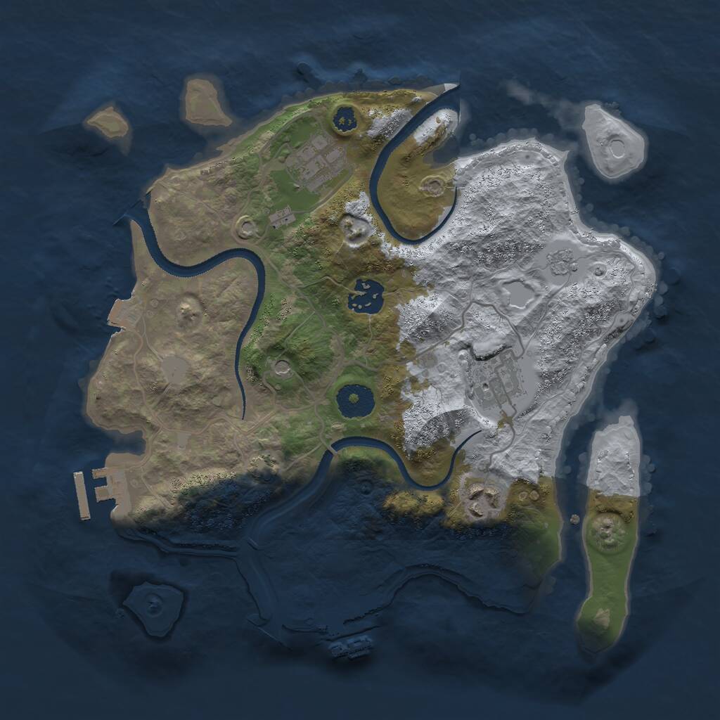 Rust Map: Procedural Map, Size: 3000, Seed: 3797, 10 Monuments