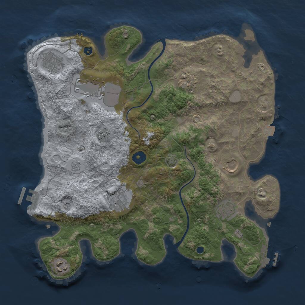 Rust Map: Procedural Map, Size: 3500, Seed: 13000, 14 Monuments