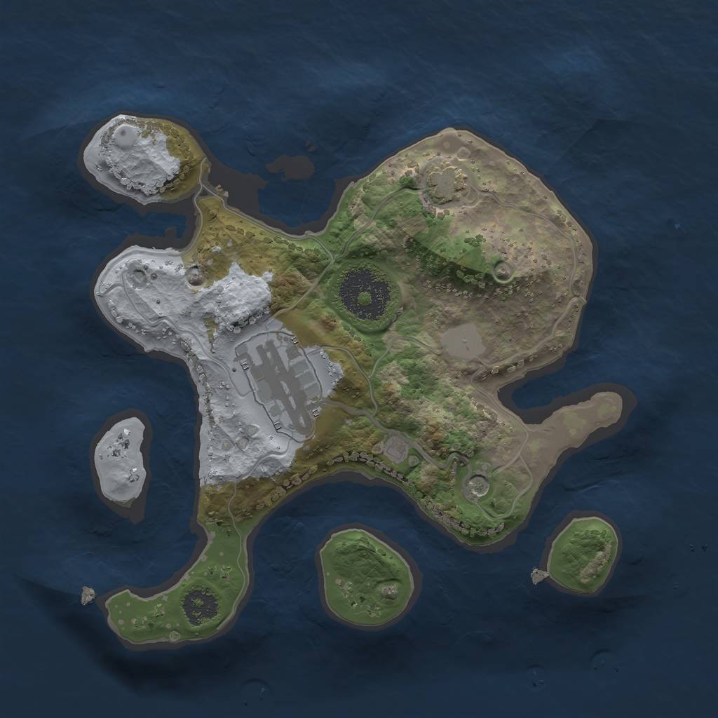 Rust Map: Procedural Map, Size: 2150, Seed: 629882825, 6 Monuments