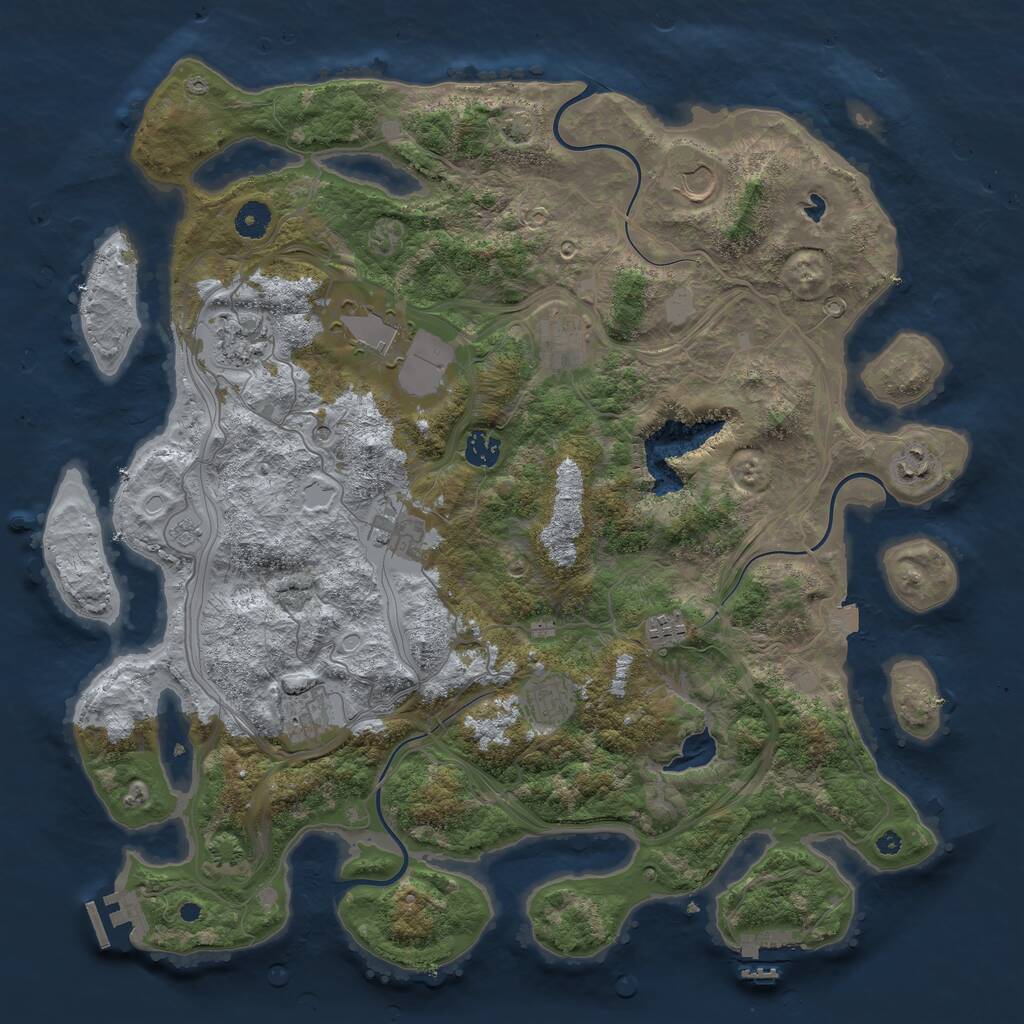 Rust Map: Procedural Map, Size: 4250, Seed: 1283259398, 16 Monuments