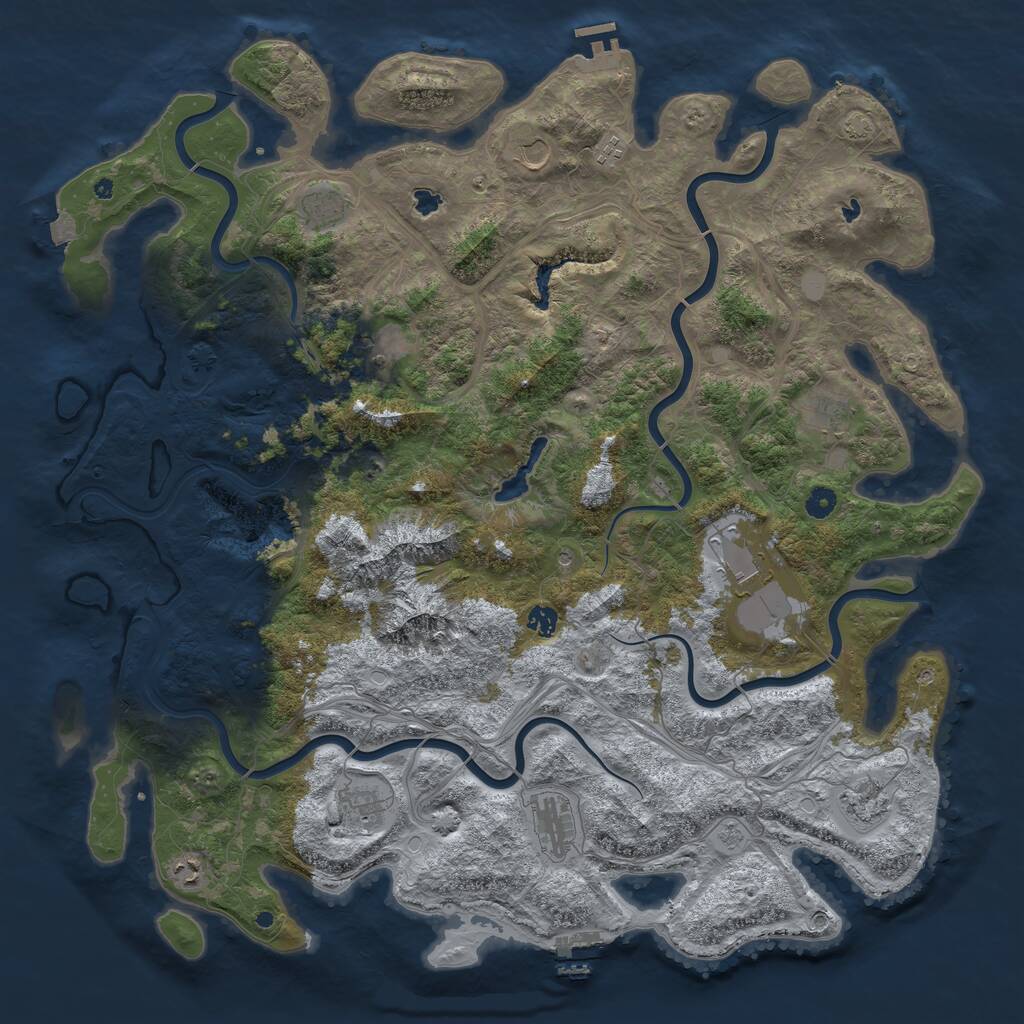 Rust Map: Procedural Map, Size: 5000, Seed: 10101990, 17 Monuments