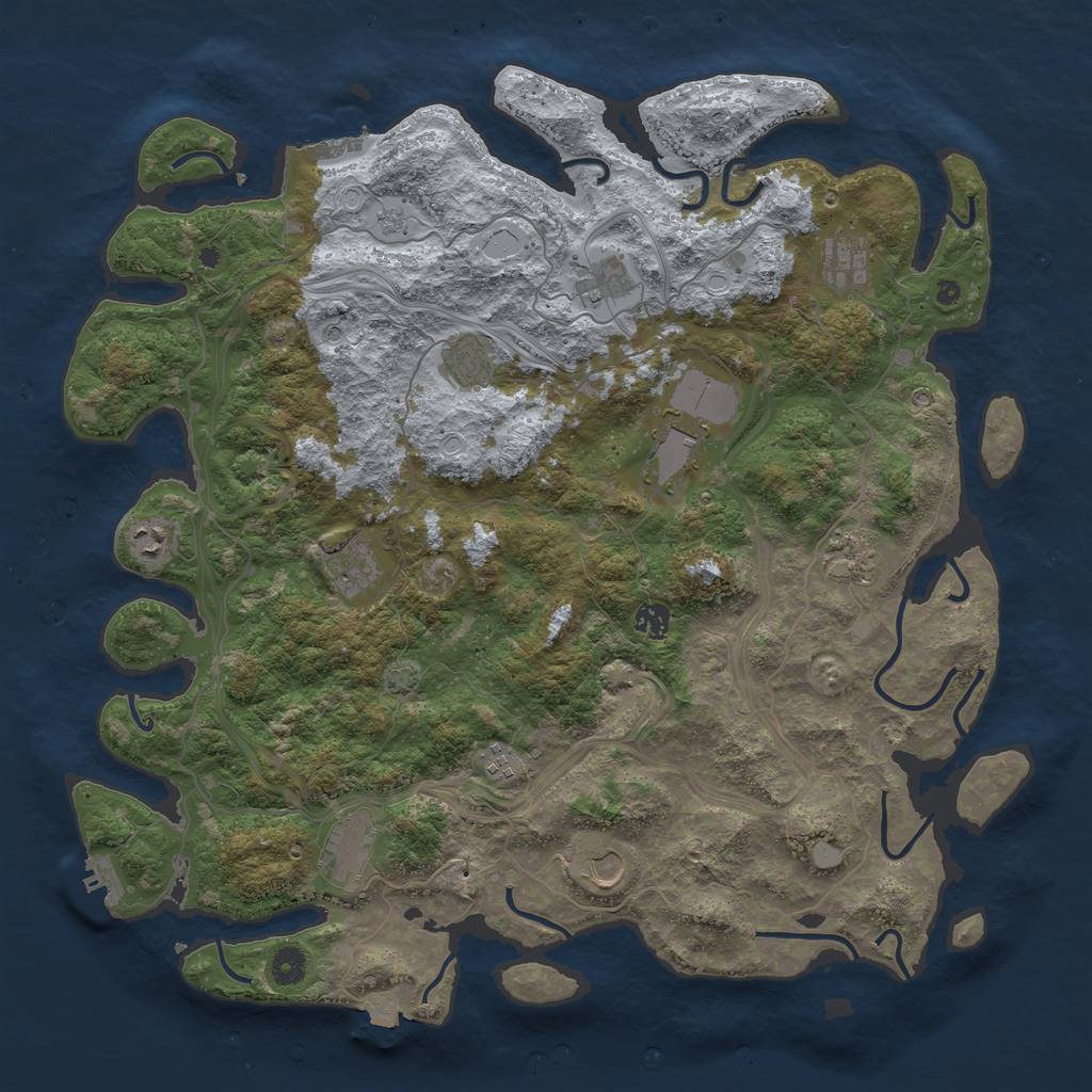 Rust Map: Procedural Map, Size: 4500, Seed: 140787, 19 Monuments