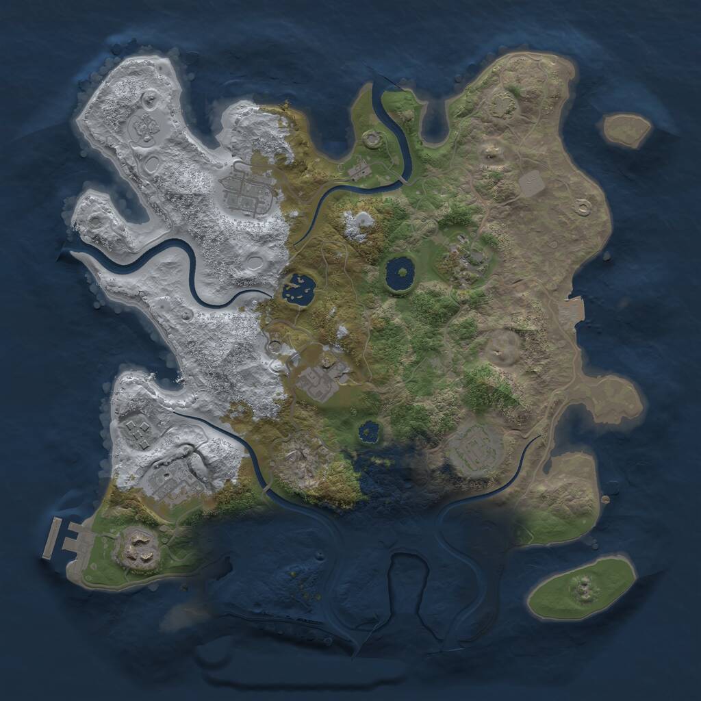 Rust Map: Procedural Map, Size: 3300, Seed: 235235, 13 Monuments