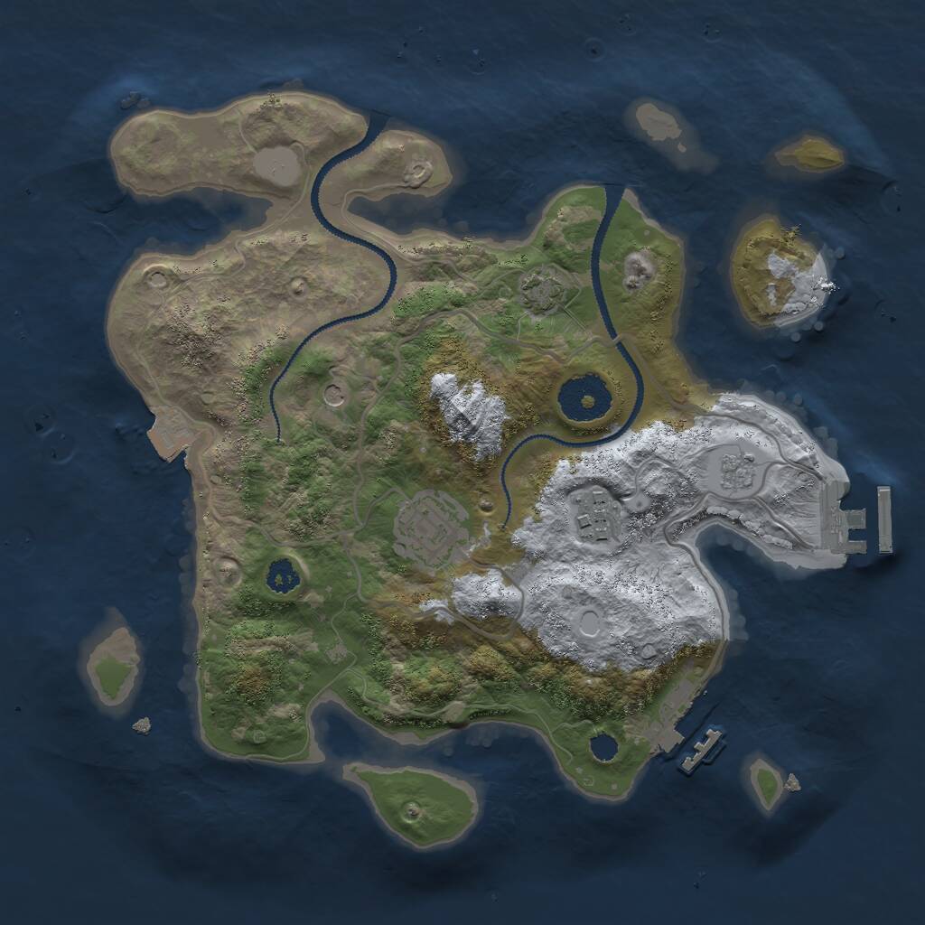 Rust Map: Procedural Map, Size: 2800, Seed: 1897689056, 8 Monuments