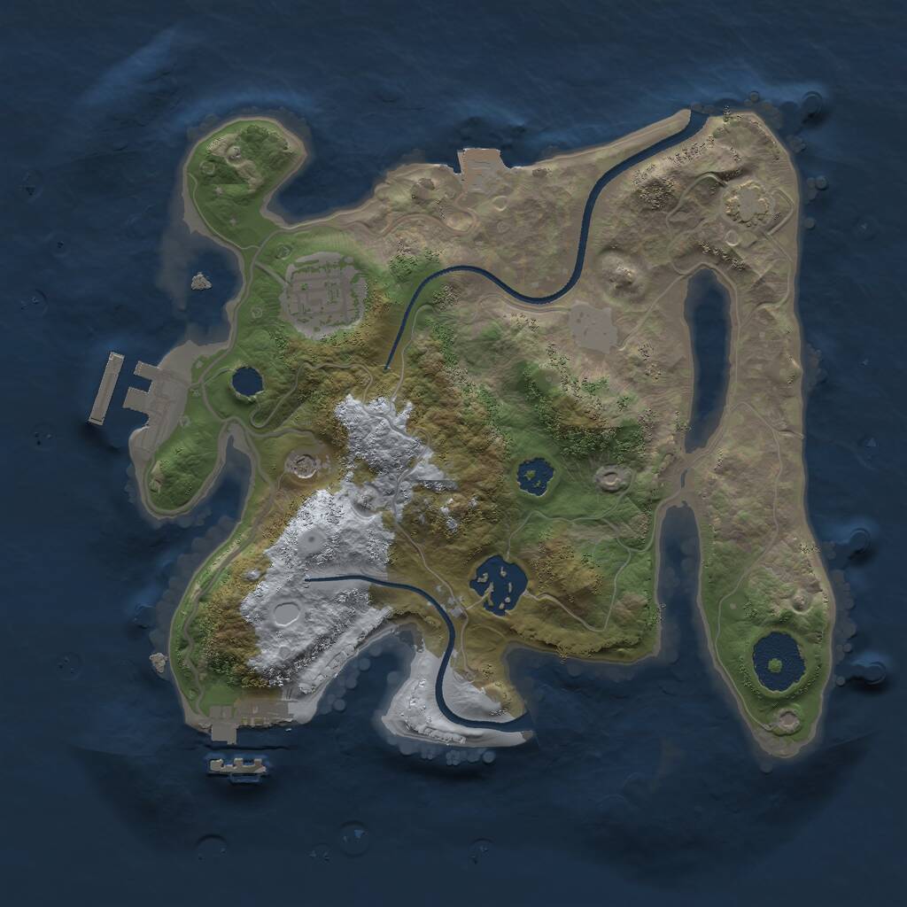 Rust Map: Procedural Map, Size: 2500, Seed: 969161803, 7 Monuments