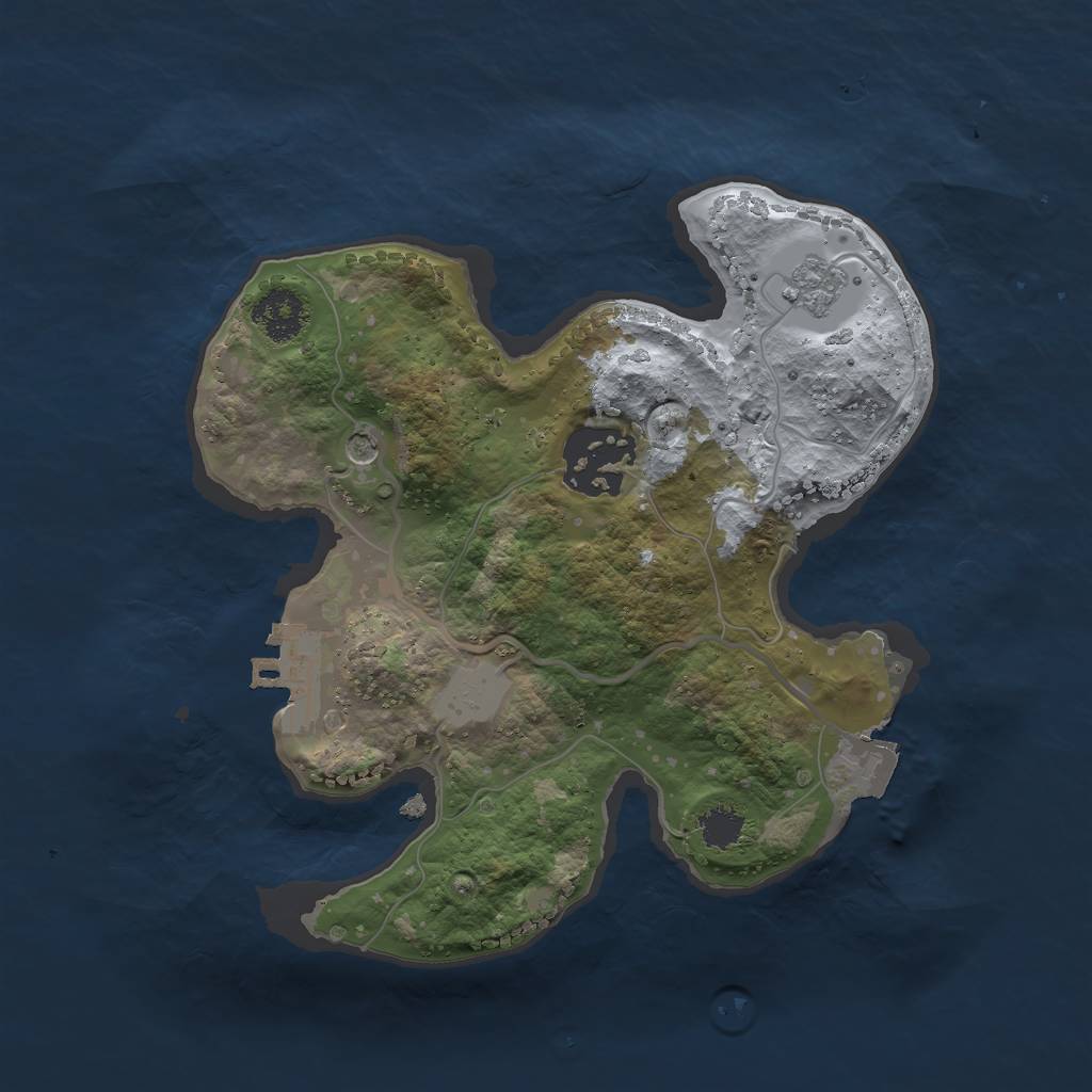 Rust Map: Procedural Map, Size: 2200, Seed: 989358054, 7 Monuments